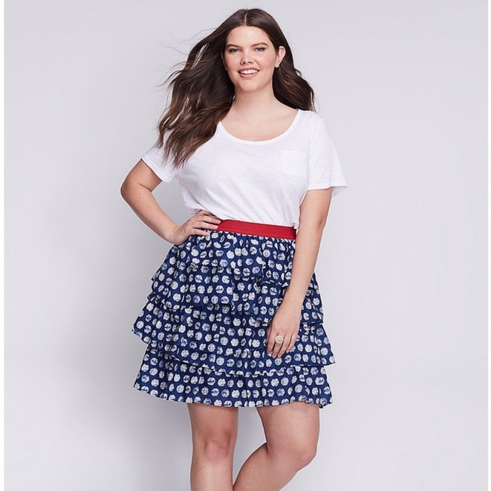 NWT Lane Bryant Tiered Dot Mini Skirt. Size 18/20